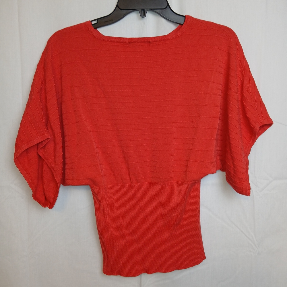 Style & Co. Vibrant Red Ribbed Blouse - Picture 5 of 6